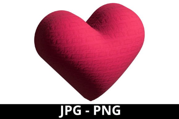3D Rendered Pink Heart Cross Stitch
