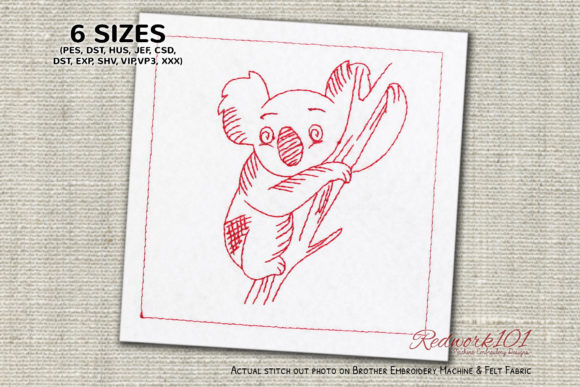 Baby Koala: A Seasonal Redwork Charm