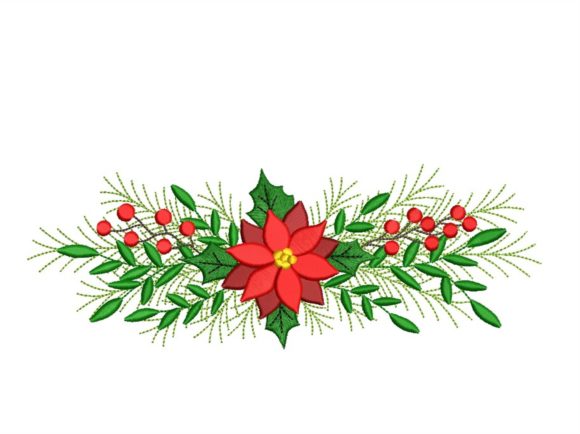 Christmas Poinsettia: A Festive Embroidery Staple