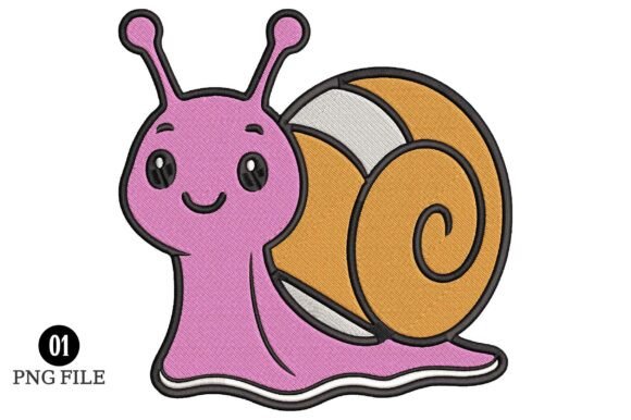 Cute Snail Embroidery Design