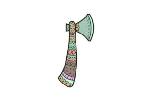 Decorated Axe Embroidery Design