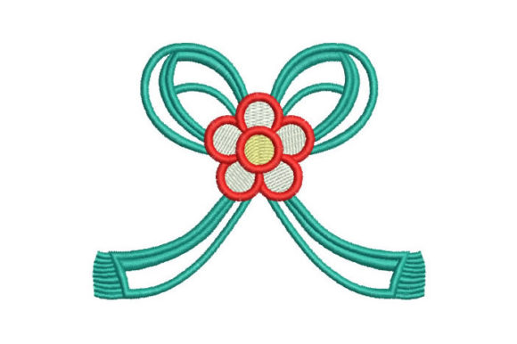 Flower and Ribbon: A Sweet, Stitch-Ready Floral Design