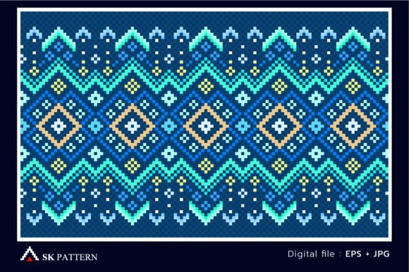 Vector Cross Stitch Decorative Geometry